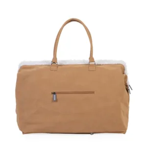 Geanta de infasat Childhome Mommy Bag aspect piele intoarsa bej