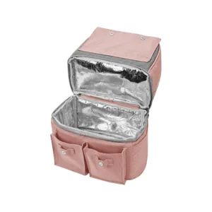 Geanta mamici tip rucsac KikkaBoo cu compartiment termic Nia Pink