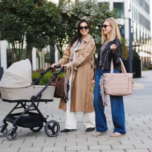 Geanta mamicii Babyono Camy Bej pentru carucior