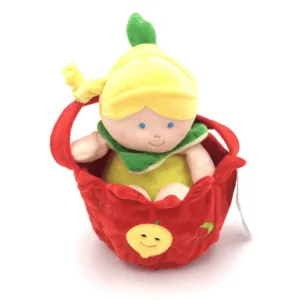 Gentuta rosie cu papusa din plus 23 cm