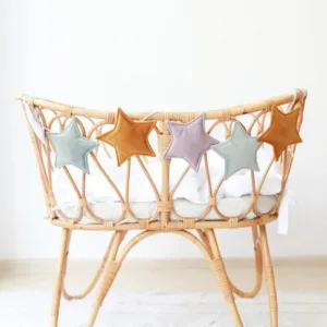 Ghirlanda decor din catifea decoratiune pentru camera copilului Velvet crem perlat menta si galben mustar