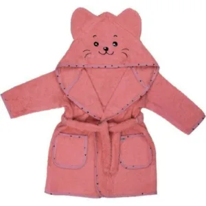 Halat de baie Bubaba cu urechi Kitty 2 - 4 ani pink