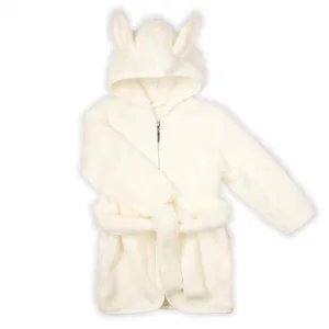 Halat de baie cu fermoar pentru copii Nicol crem marimea 98-104