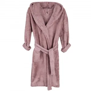 Halat de baie frotir din bambus pentru copii 4-6 ani Mellow Mauve