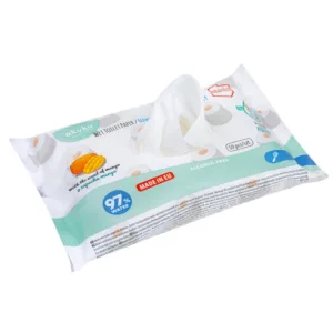 Hartie igienica umeda Akuku 50 bucati cu parfum de mango