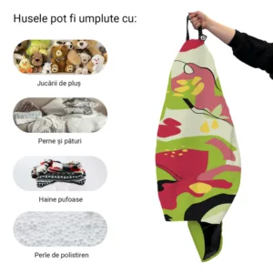 Husa fotoliu Puf Bean Bag tip Para L fara umplutura abstract jungle pepene