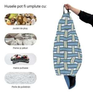 Husa fotoliu Puf Bean Bag tip Para L fara umplutura blueberry and kiwi