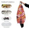 Husa fotoliu Puf Bean Bag tip Para XL fara umplutura Daisy fundal roz