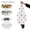 Husa fotoliu Puf Bean Bag tip Para XL fara umplutura alb cu buline multicolore