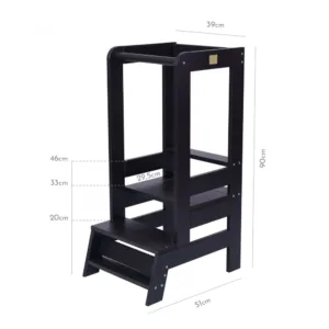 Inaltator Learning Tower ajustabil ajutor de bucatarie MeowBaby lemn Negru