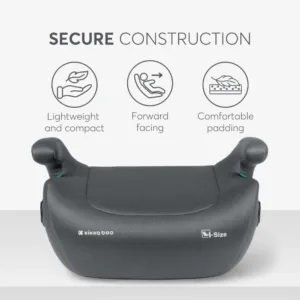 Inaltator auto cu isofix Kikkaboo i-Tip 2 i-SIZE Dark Grey 125-150 cm