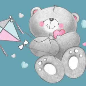 Inaltator baie antiderapant Bear alb Maltex Baby