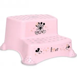 Inaltator dublu pentru baie antiderapant Disney Girl Love Light Pink