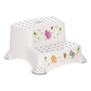 Inaltator dublu pentru baie antiderapant Hippo White Grey