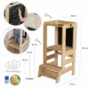 Inaltator multifunctional ajutor de bucatarie cu tabla de scris MeowBaby lemn natural