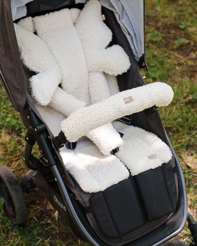 Insert cu 2 fete husa pentru carucior sport crem si gri deschis