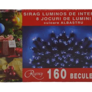 Instalatie de Craciun sirag luminos cu 8 jocuri de lumini 160 de beculete albastre