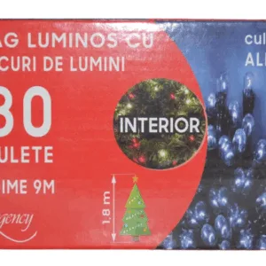 Instalatie de Craciun sirag luminos cu 8 jocuri de lumini 180 de beculete albastre