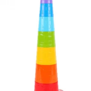 Joc stivuibil cu 7 elemente Piramida in galetusa Multicolor
