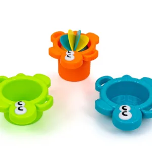 Jucarie de baie cu 3 cesti colorate