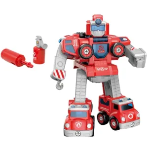 Jucarie de construit Robot Transformabil Salvatorul Brav 88 piese
