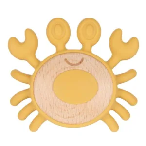 Jucarie de dentitie din lemn si silicon Canpol 3 Luni + Crab