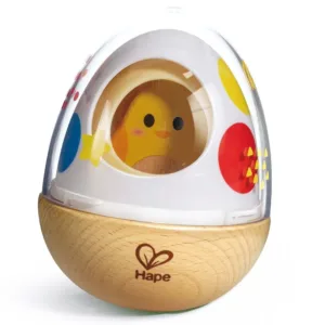Jucarie de lemn pentru bebelusi Hape Wobber Wonder Ou cu Puisor