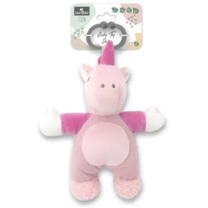Jucarie de plus Unicorn Roz 22 cm zornaitoare 0 luni+