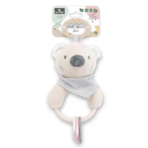 Jucarie de plus Ursulet Beige 20 cm cu forme geometrice zornaitoare 0 luni+