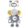 Jucarie de plus cu inel pentru agatat Elefant Gri 24 cm 0 luni+