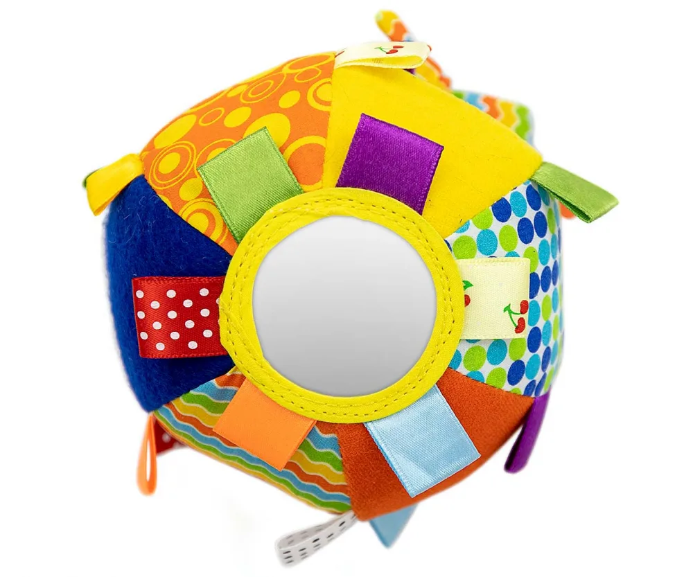 Jucarie din plus pentru agatat Minge senzoriala cu clopotel Funny Ball