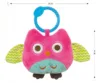 Jucarie din plus pentru agatat cu clopotel Happy Owl Pink