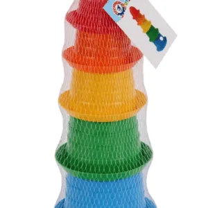 Jucarie educativa tip piramida TechnoK cu 5 pahare tip palarii sombrero
