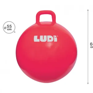 Jucarie gonflabila Ludi pentru copii Minge saltareata Red 55 cm
