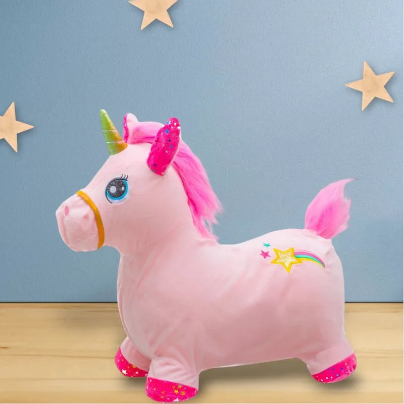 Jucarie gonflabila de plus cu sunete Baby Mix Unicorn Pink