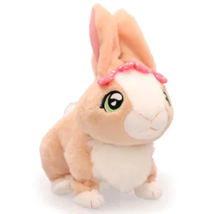 Jucarie interactiva Iepurasul Betsy cu funda roz