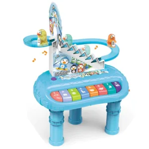 Jucarie muzicala Pian 2 in 1 cu pinguini