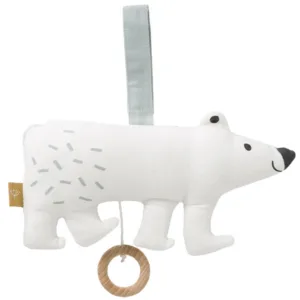 Jucarie muzicala din bumbac organic Polar Bear