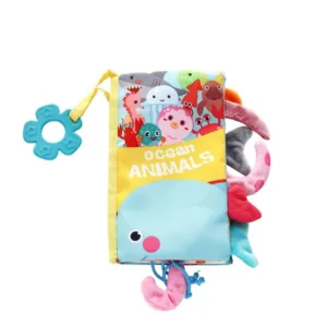 Jucarie pentru bebelusi Kikka Boo carticica textila animale din ocean