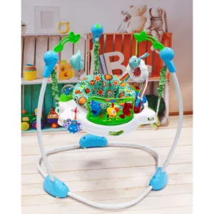 Jumper interactiv cu sunete lumini si scaun rotativ 360 Blue