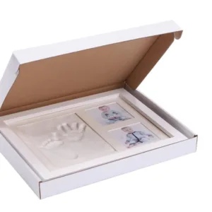 Kit rama foto amprenta manuta si piciorus rama Natur mulaj Alb