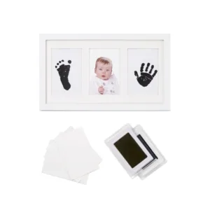 Kit rama foto tripla Jane White cu cerneala pentru manuta si piciorus