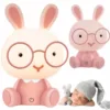 Lampa de veghe pentru copii Iepuras Pink 23 cm