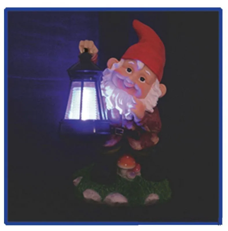 Lampa solara pitic cu felinar pentru curte