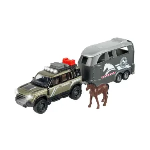 Land Rover cu remorca de transport cai Majorette