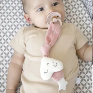 Lant suzeta din plus BabyJem Heart Pink