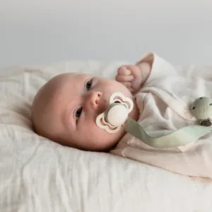 Lantisor clip Bibs Ribbon pentru suzeta Sage