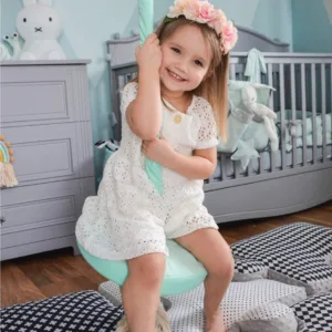 Leagan din lemn si spuma pentru copii RingSwing by BabySteps Catifea Velvet Gri