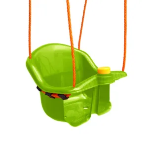 Leagan din plastic cu spatar si opritor pentru copii Green