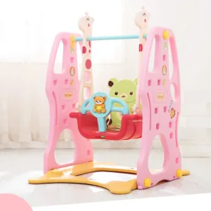 Leagan pentru bebelusi Nichiduta Garden Swing Pink cu margini rotunjite